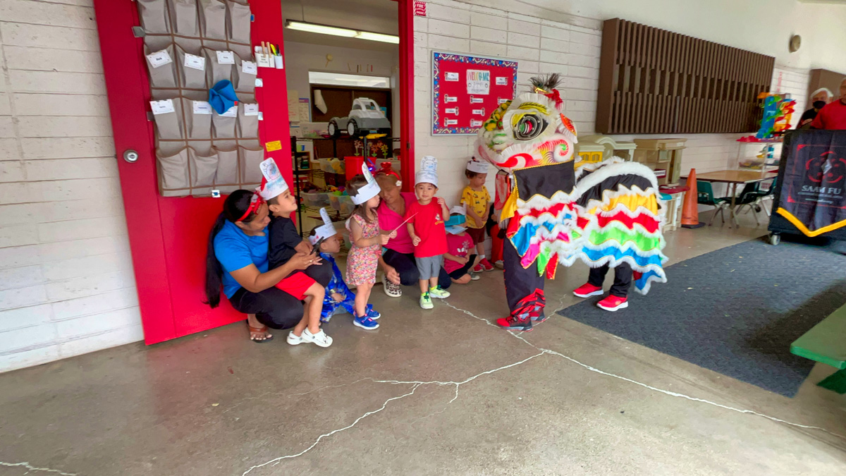 Makiki Christian Church Preschool Lunar New Year lion dance, Honolulu