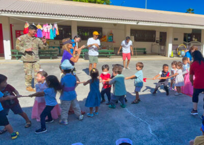 Makiki Christian Church Preschool Korean Culture Day students tug of war, Honolulu